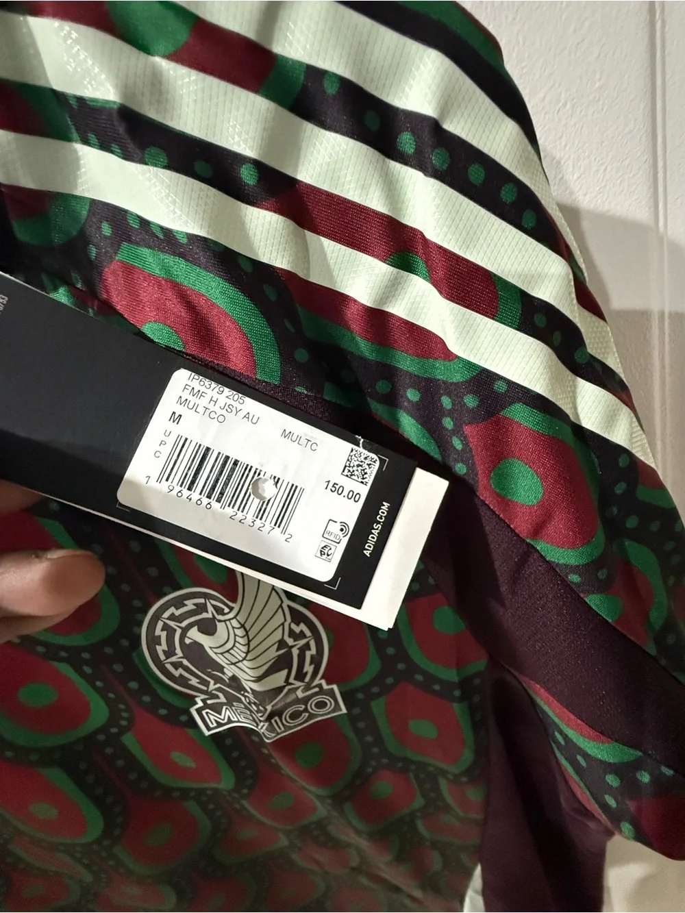 adidas Mexico Patterned Soccer Jersey - Green & Maroon